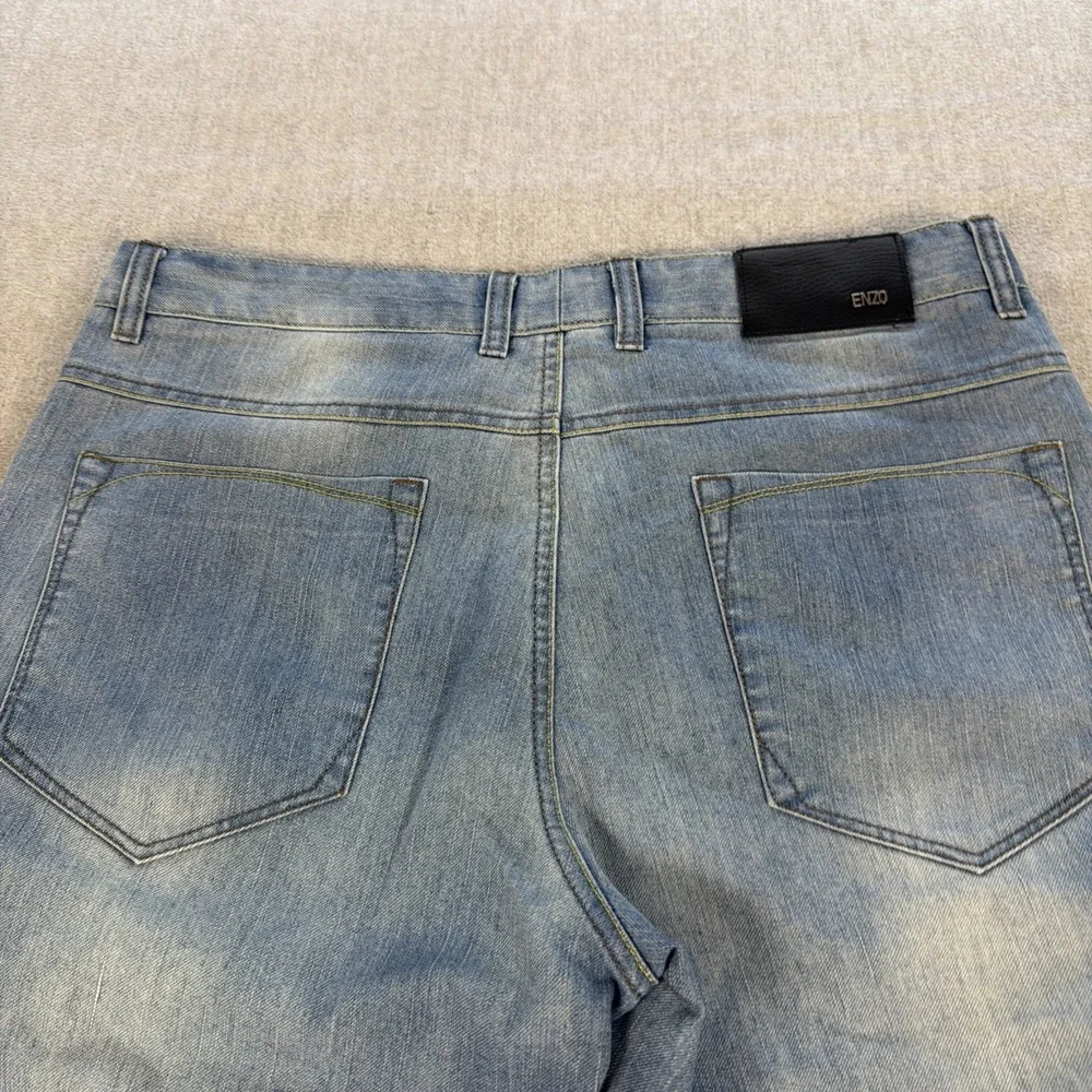 Enzo Tovare Jeans Women 34 Light Wash Denim 5 Pockets Straight Leg